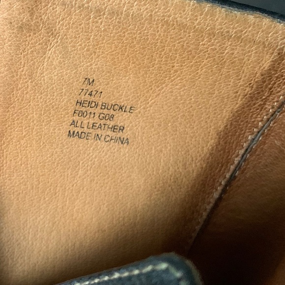 Frye Heidi Black Buckle Leather Zip Heeled Boots - Picture 15 of 15